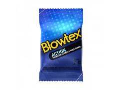 Preservativo Blowtex Action Texturizado Com 3 Unidades