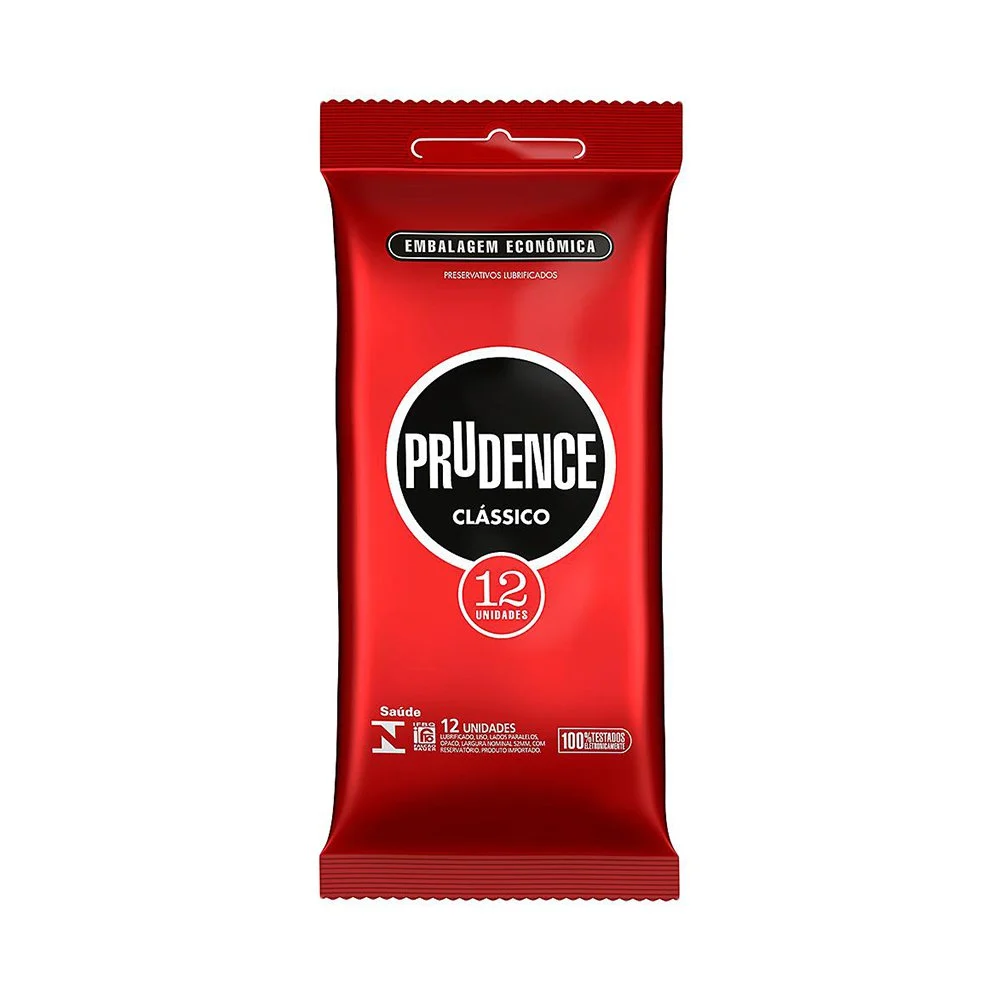 Preservativo Prudence Lubrificados Embalagem Econômica Com 12 Unidades
