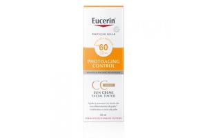 Protetor Solar Eucerin Photoaging Control CC Sun Creme Facial Tinted Média FPS 60 50ml