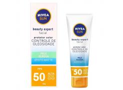 Protetor Solar Facial Nivea Sun Beauty Expert Pele Oleosa FPS 50 50g