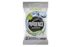 Preservativo Prudence Anatômico Extra Lubrificado Com 3 Unidades