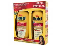 Kit Niely Gold Shampoo 300ml + Condicionador 200ml Queratina Reparação