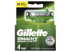Lâminas de Barbear Gillette Mach3 Sensitive Com 4 Unidades