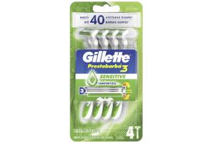 Aparelho de Barbear Gillette Prestobarba 3 Sensitive Com 4 Unidades