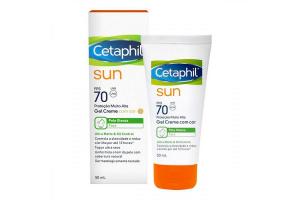 Protetor Solar Facial Cetaphil Sun Gel Creme Com Cor FPS 70 50ml