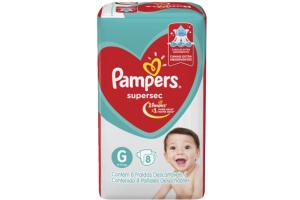 Fralda Pampers Supersec Tamanho G Com 8 Unidades