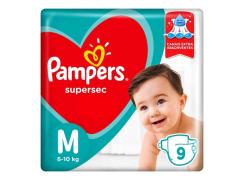 Fralda Pampers Supersec Tamanho M Com 9 Unidades