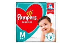 Fralda Pampers Supersec Tamanho M Com 9 Unidades