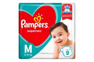 Fralda Pampers Supersec Tamanho M Com 9 Unidades