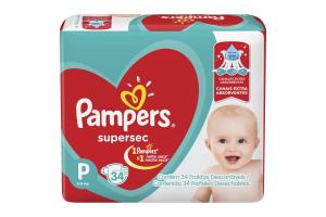 Fralda Pampers Supersec Tamanho P Com 34 Unidades