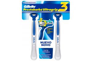 Aparelho de Barbear Gillette Prestobarba Ultragrip 3 Com 2 Unidades