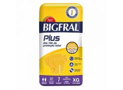 Fralda Geriátrica Bigfral Plus Tamanho XG  Com 7 Unidades