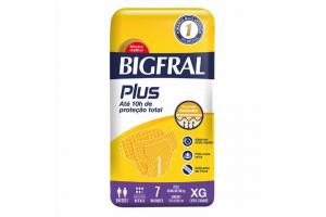 Fralda Geriátrica Bigfral Plus Tamanho XG  Com 7 Unidades