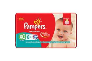 Fralda Pampers Supersec Tamanho XG Com 8 Unidades