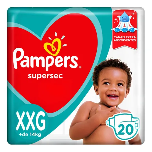 Fralda Pampers Supersec Tamanho XXG Com 20 Unidades